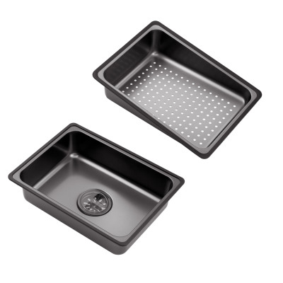 Кухонна мийка Kroner KRP Schwarze - SET7545F3HM PVD (3.0/0.8 мм) Кухонна мийка Kroner KRP Schwarze - SET7545F3HM PVD (3.0/0.8 мм)