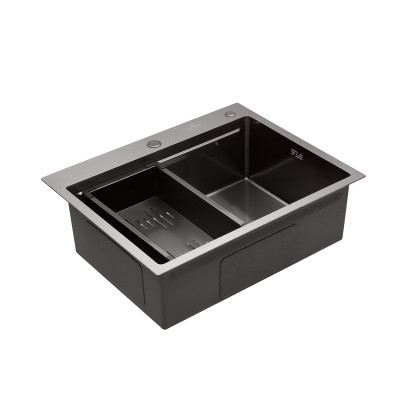 Кухонна мийка Kroner KRP Schwarze - 6350HM PVD (3.0/1.0 мм) Кухонна мийка Kroner KRP Schwarze - 6350HM PVD (3.0/1.0 мм)