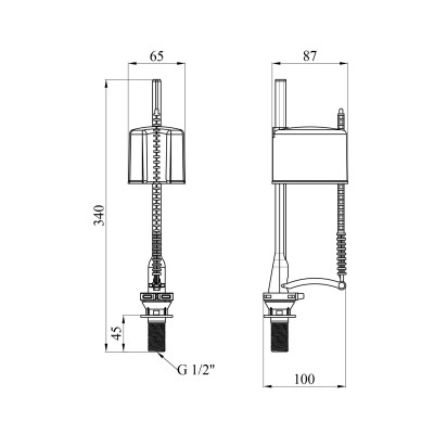 Наливний клапан для бачка унітаза Kroner KRP - ВV57 з нижнім підведенням 1/2 Наливний клапан для бачка унітаза Kroner KRP - ВV57 з нижнім підведенням 1/2