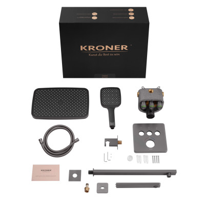 Душова система прихованого монтажу термостатична Kroner Element Thermo 211462-5301 Душова система прихованого монтажу термостатична Kroner Element Thermo 211462-5301
