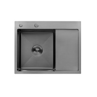 Кухонна мийка Kroner KRP Schwarze - 6350LHM PVD (3.0/1.0 мм) Кухонна мийка Kroner KRP Schwarze - 6350LHM PVD (3.0/1.0 мм)