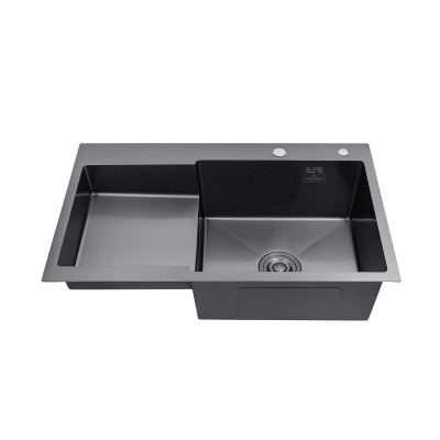 Кухонна мийка Kroner KRP Schwarze - 7848RHM PVD (3.0/1.0 мм) Кухонна мийка Kroner KRP Schwarze - 7848RHM PVD (3.0/1.0 мм)