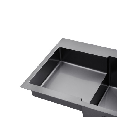 Кухонна мийка Kroner KRP Schwarze - 7848RHM PVD (3.0/1.0 мм) Кухонна мийка Kroner KRP Schwarze - 7848RHM PVD (3.0/1.0 мм)