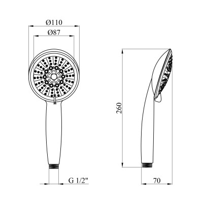 Лійка для ручного душу Kroner KRM - C722 Лійка для ручного душу Kroner KRM - C722