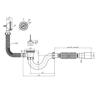 Сифон для ванни Agua BS02 1 1/2