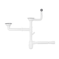 Сифон подвійний для кухонної мийки Agua KS04R-1 3 1/2