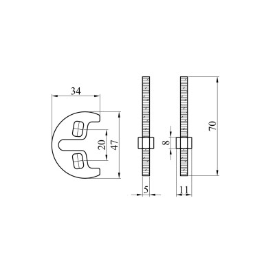 Кріплення для змішувача Kroner KRM - С18 з двома шпильками Кріплення для змішувача Kroner KRM - С18 з двома шпильками
