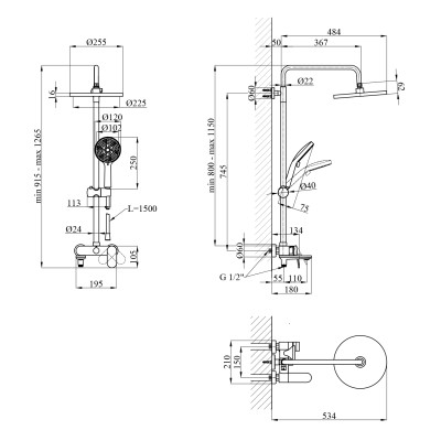 Душова система Kroner Element 211318-3801