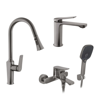 Набор змішувачів Kroner Makon-GRP060 + змішувач Makon-GRP030-T + змішувач Makon-GRP010 Набор змішувачів Kroner Makon-GRP060 + змішувач Makon-GRP030-T + змішувач Makon-GRP010