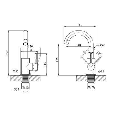 Змішувач для раковини Agua Acero - INOX011 Змішувач для раковини Agua Acero - INOX011