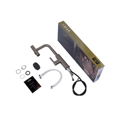 Змішувач для кухні з висувним виливом Kroner KRP Edelstahl Klassisch - PVD03918