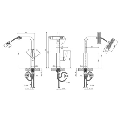 Змішувач для кухні з висувним виливом Kroner KRP Edelstahl Klassisch - ESG03918