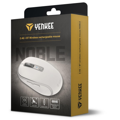 Миша комп'ютерна Yenkee YMS 2085WE Dual mode WL mouse NOBLE White  (7090573)