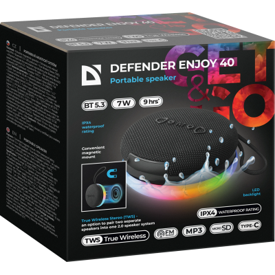 Портативна акустика Defender Enjoy 40 7Вт Black (65141) (7191843) Портативна акустика Defender Enjoy 40 7Вт Black (65141) (7191843)