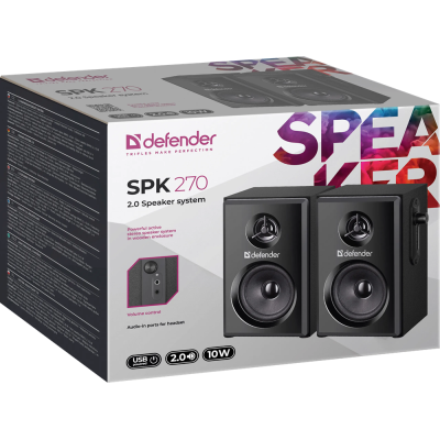 Акустика Defender 2.0 SPK-270 10Вт USB Black (65270) (6857922) Акустика Defender 2.0 SPK-270 10Вт USB Black (65270) (6857922)