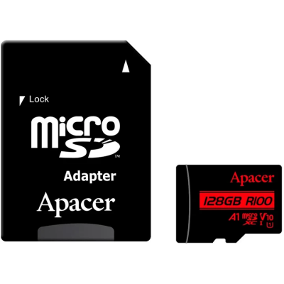 Картка пам'ятi Apacer MicroSDHC 128GB UHS-I Class 10 + SD adapter (AP128GMCSX10UB-R) (7022234) Картка пам'ятi Apacer MicroSDHC 128GB UHS-I Class 10 + SD adapter (AP128GMCSX10UB-R) (7022234)