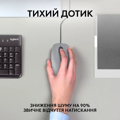 Миша Logitech M110 Silent-MID GRAY-USB-AKOYA (6857585)
