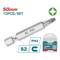 Викрутні насадки TOTAL TAC16PH223, PH2, 50 мм, 10 шт. (7090267)