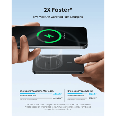 Портативний зарядний пристрій Anker Nano - 5000 mAh Qi2 15W MagGo Slim Black (7265325) Портативний зарядний пристрій Anker Nano - 5000 mAh Qi2 15W MagGo Slim Black (7265325)