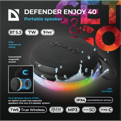 Портативна акустика Defender Enjoy 40 7Вт Black (65141) (7191843) Портативна акустика Defender Enjoy 40 7Вт Black (65141) (7191843)