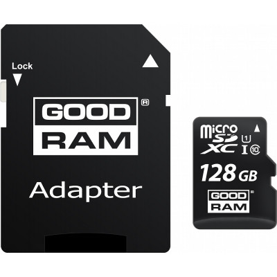 Карта пам'яті GoodRam microSDXC 128GB Class 10 UHS I (M1AA-1280R12) + SD адаптер (6469817) Карта пам'яті GoodRam microSDXC 128GB Class 10 UHS I (M1AA-1280R12) + SD адаптер (6469817)