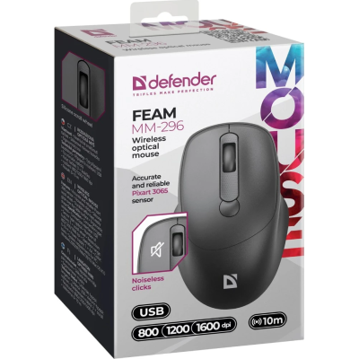 Миша Defender Feam MM-296 Black (52296) (7032508) Миша Defender Feam MM-296 Black (52296) (7032508)