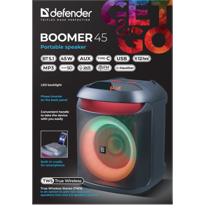 Портативна акустика Defender Beatbox 45 Black (65245) (7109586) Портативна акустика Defender Beatbox 45 Black (65245) (7109586)