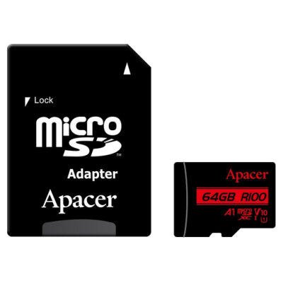 Карта пам'ятi Apacer microSDXC 64GB U1 V10 A1 R100 + adapter (100/10 MB/s) (7005390) Карта пам'ятi Apacer microSDXC 64GB U1 V10 A1 R100 + adapter (100/10 MB/s) (7005390)