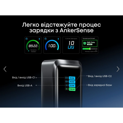 Портативний зарядний пристрій Anker Prime - 26000 mAh 300W PD Black (7224062) Портативний зарядний пристрій Anker Prime - 26000 mAh 300W PD Black (7224062)