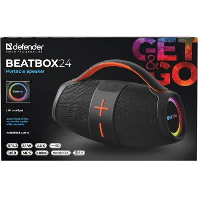 Портативна акустика Defender Beatbox 24 25Вт Black (65324) (7151829) Портативна акустика Defender Beatbox 24 25Вт Black (65324) (7151829)
