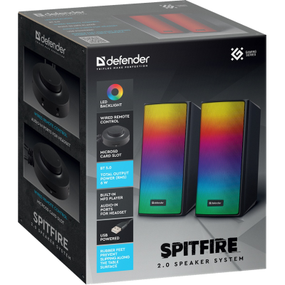 Акустика Defender Spitfire 6W Black (65047) (7191283) Акустика Defender Spitfire 6W Black (65047) (7191283)