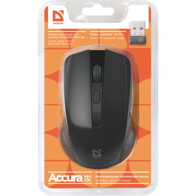 Миша Defender Accura MM-935 Wireless Black (52935) (6358257) Миша Defender Accura MM-935 Wireless Black (52935) (6358257)