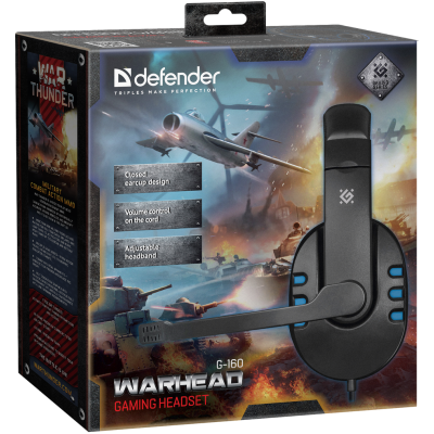 Гарнітура Defender Warhead G-160 Black+Blue (64118) (6514116) Гарнітура Defender Warhead G-160 Black+Blue (64118) (6514116)