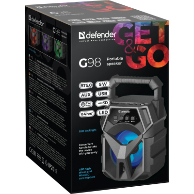 Портативна акустика Defender G98 5W Black (65098) (7055823) Портативна акустика Defender G98 5W Black (65098) (7055823)