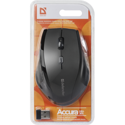 Миша Defender Accura MM-365 Wireless Black (52365) (6414725)