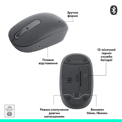Миша Logitech M196 Bluetooth Graphite (L910-007459) (7031695) Миша Logitech M196 Bluetooth Graphite (L910-007459) (7031695)