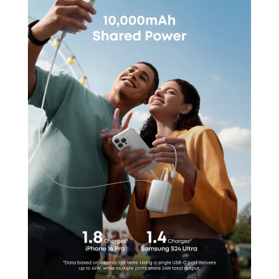 Портативний зарядний пристрій Anker Nano - 10000 mAh 45W Built-In USB-C Cable White (7198078) Портативний зарядний пристрій Anker Nano - 10000 mAh 45W Built-In USB-C Cable White (7198078)