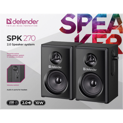 Акустика Defender 2.0 SPK-270 10Вт USB Black (65270) (6857922) Акустика Defender 2.0 SPK-270 10Вт USB Black (65270) (6857922)