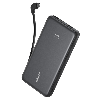 Портативний зарядний пристрій Anker - 10000 mAh 22.5W Built-In USB-C Cable Black (7198079)