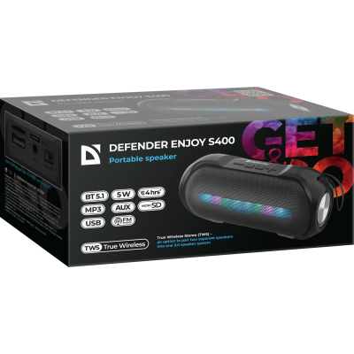 Портативна акустика Defender Enjoy S400 5Вт Black (65399)  (7191844)