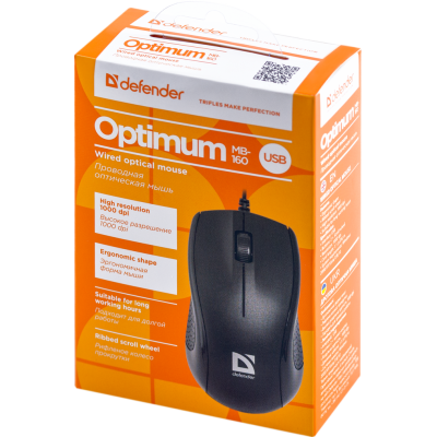 Миша Defender Optimum MB-160 USB Black (52160) (6315281) Миша Defender Optimum MB-160 USB Black (52160) (6315281)