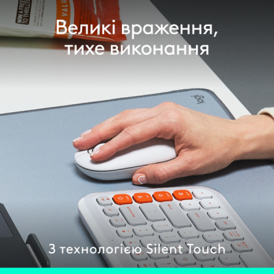 Миша Logitech POP with emoji Offwhite (L910-007411)  (7031691)