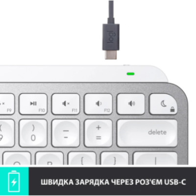 Клавіатура Logitech MX Keys Mini Minimalist Wireless US Pale Grey (920-010499) (6836256)