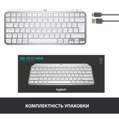 Клавіатура Logitech MX Keys Mini Minimalist Wireless US Pale Grey (920-010499) (6836256)