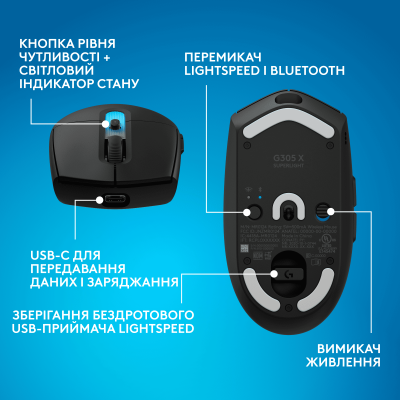 Миша Logitech G305 X SUPERLIGHT Black (910-007739) (7285519) Миша Logitech G305 X SUPERLIGHT Black (910-007739) (7285519)