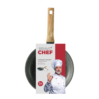 Сковорода Bravo Chef з кришкою 24 см (7133038) Сковорода Bravo Chef з кришкою 24 см (7133038)
