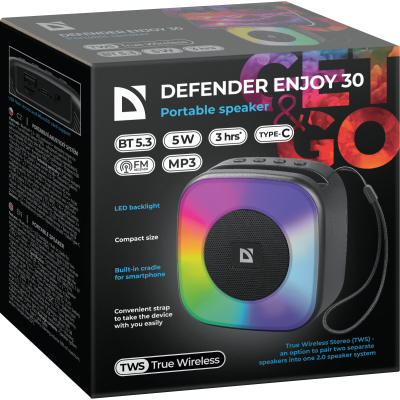 Портативна акустика Defender Enjoy 30 5Вт Black (65930) (7243794) Портативна акустика Defender Enjoy 30 5Вт Black (65930) (7243794)