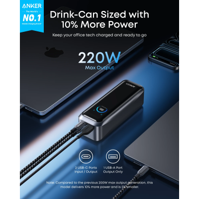 Портативний зарядний пристрій Anker Prime - 20000 mAh 220W PD Black (7263065) Портативний зарядний пристрій Anker Prime - 20000 mAh 220W PD Black (7263065)