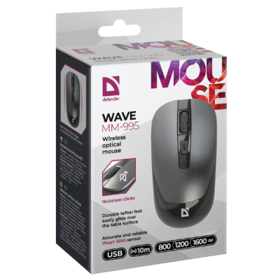 Миша Defender Wave MM-995 Wireless GRAY (52993) (6918377) Миша Defender Wave MM-995 Wireless GRAY (52993) (6918377)