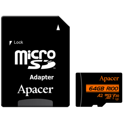 Карта пам'ятi Apacer 64GB MicroSDXC UHS-I/U3 Class 10 (AP64GMCSX10U8-R) + SD адаптер (6884059) Карта пам'ятi Apacer 64GB MicroSDXC UHS-I/U3 Class 10 (AP64GMCSX10U8-R) + SD адаптер (6884059)